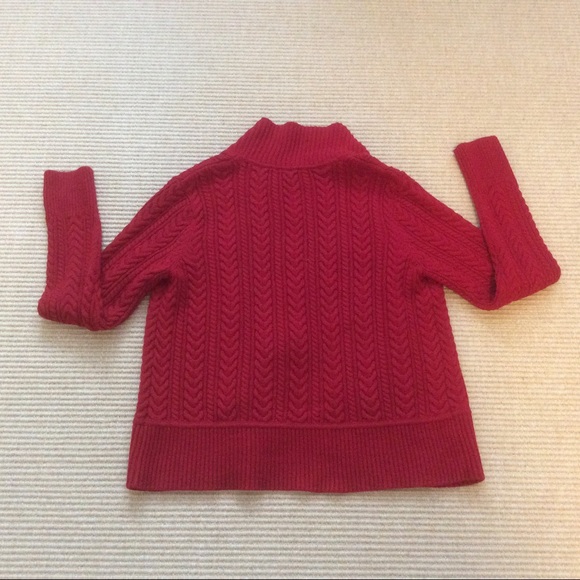 Talbots Red Cable Knit Cardigan Sweater - MP - Picture 9 of 12